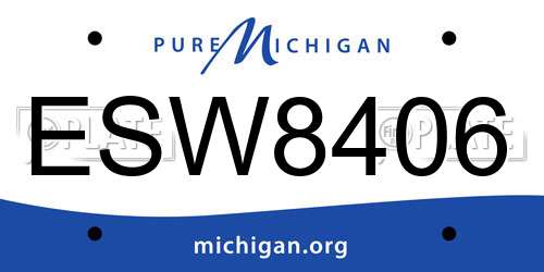 ESW8406 Michigan License Plate