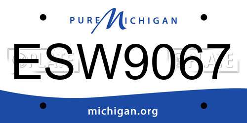 ESW9067 Michigan License Plate