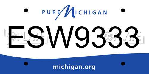 ESW9333 Michigan License Plate