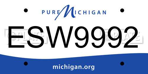 ESW9992 Michigan License Plate