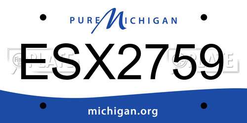 ESX2759 Michigan License Plate