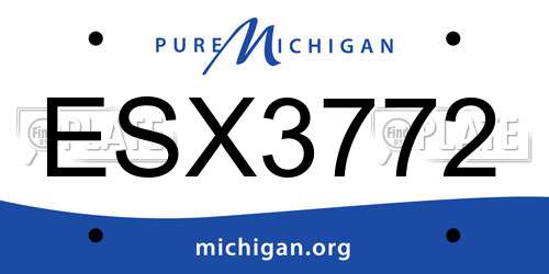 ESX3772 Michigan License Plate