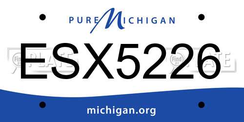 ESX5226 Michigan License Plate