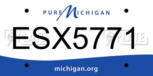 ESX5771 Michigan License Plate