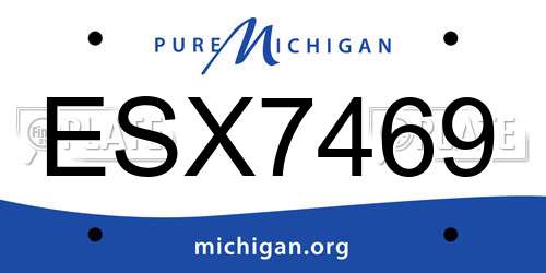ESX7469 Michigan License Plate