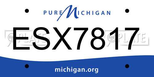 ESX7817 Michigan License Plate