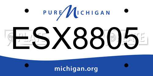 ESX8805 Michigan License Plate
