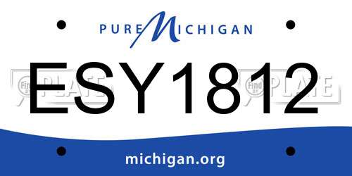 ESY1812 Michigan License Plate
