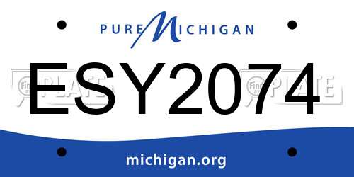 ESY2074 Michigan License Plate