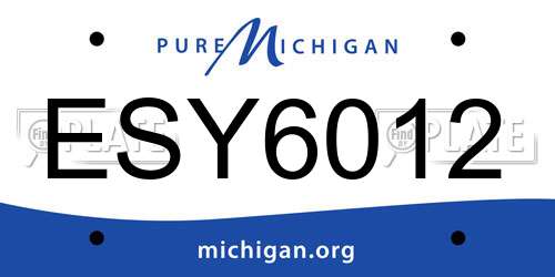 ESY6012 Michigan License Plate