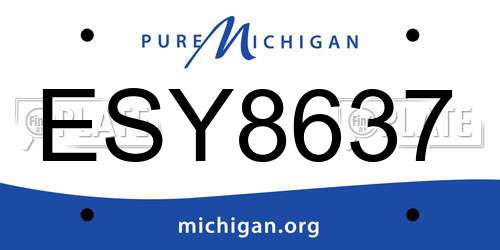 ESY8637 Michigan License Plate