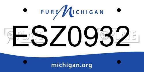 ESZ0932 Michigan License Plate