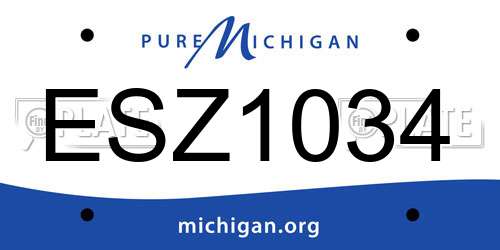 ESZ1034 Michigan License Plate