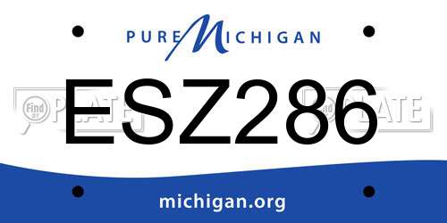 ESZ286 Michigan License Plate