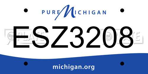 ESZ3208 Michigan License Plate