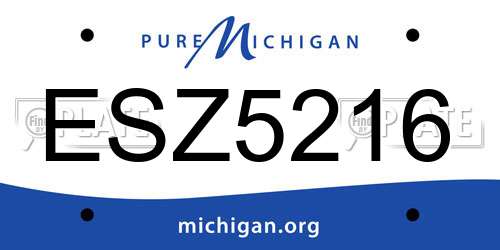 ESZ5216 Michigan License Plate