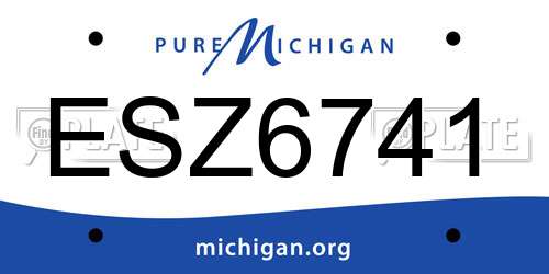 ESZ6741 Michigan License Plate