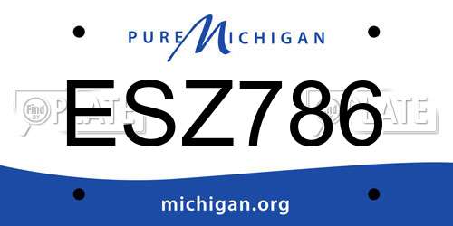 ESZ786 Michigan License Plate