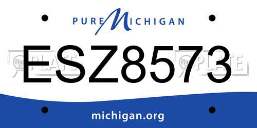 ESZ8573 Michigan License Plate