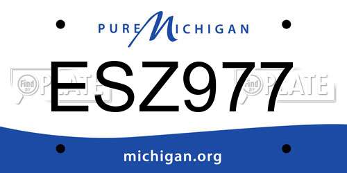 ESZ977 Michigan License Plate