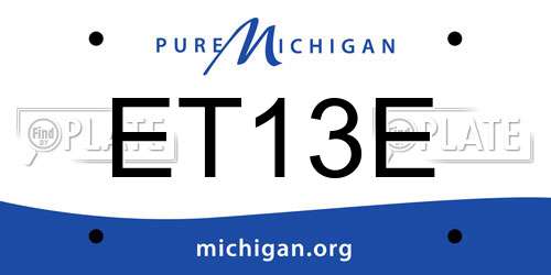ET13E Michigan License Plate