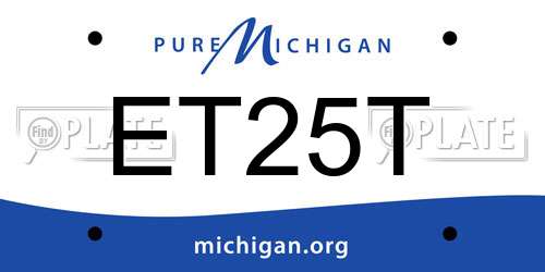 ET25T Michigan License Plate