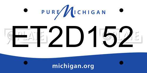 ET2D152 Michigan License Plate