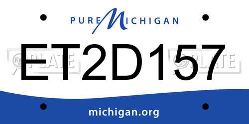 ET2D157 Michigan License Plate