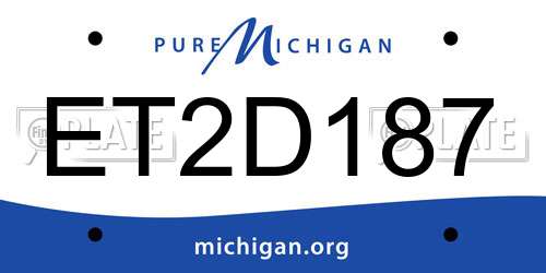 ET2D187 Michigan License Plate