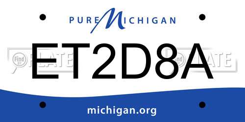 ET2D8A Michigan License Plate