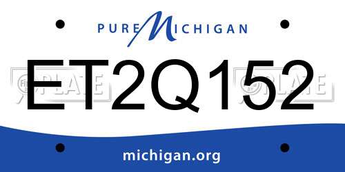 ET2Q152 Michigan License Plate