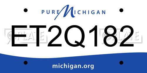ET2Q182 Michigan License Plate