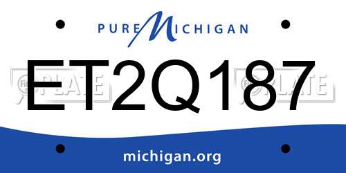 ET2Q187 Michigan License Plate