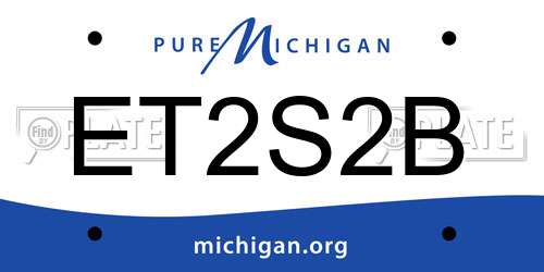 ET2S2B Michigan License Plate