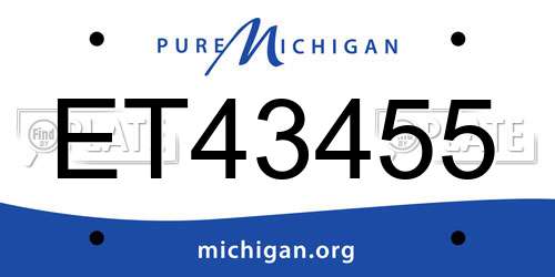 ET43455 Michigan License Plate