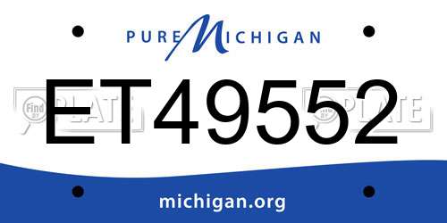 ET49552 Michigan License Plate