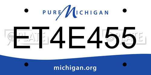 ET4E455 Michigan License Plate