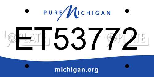 ET53772 Michigan License Plate