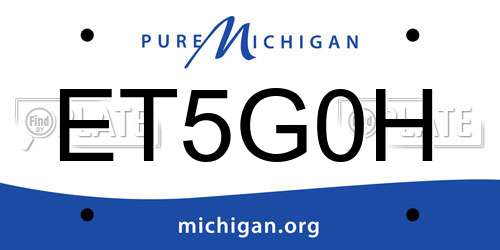ET5G0H Michigan License Plate