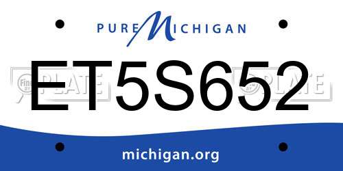 ET5S652 Michigan License Plate