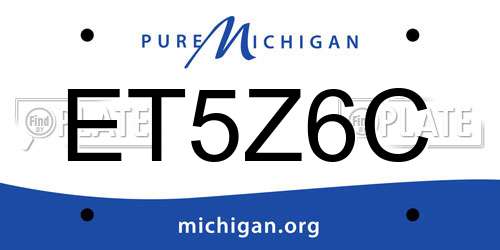 ET5Z6C Michigan License Plate