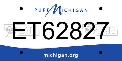 ET62827 Michigan License Plate