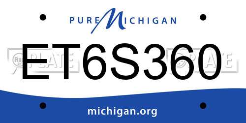 ET6S360 Michigan License Plate