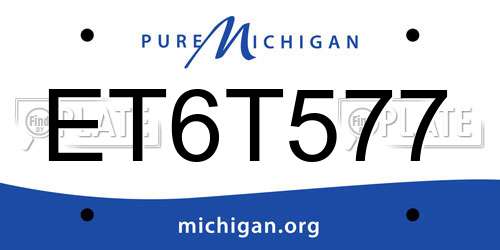 ET6T577 Michigan License Plate