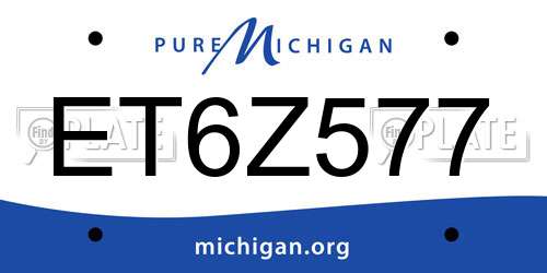 ET6Z577 Michigan License Plate