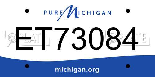 ET73084 Michigan License Plate