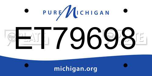 ET79698 Michigan License Plate
