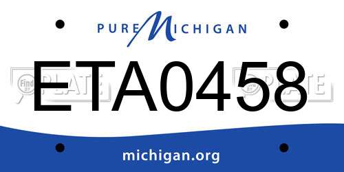 ETA0458 Michigan License Plate