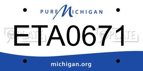 ETA0671 Michigan License Plate