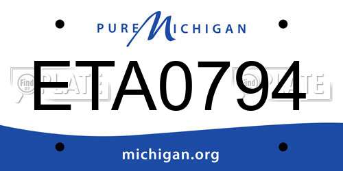 ETA0794 Michigan License Plate